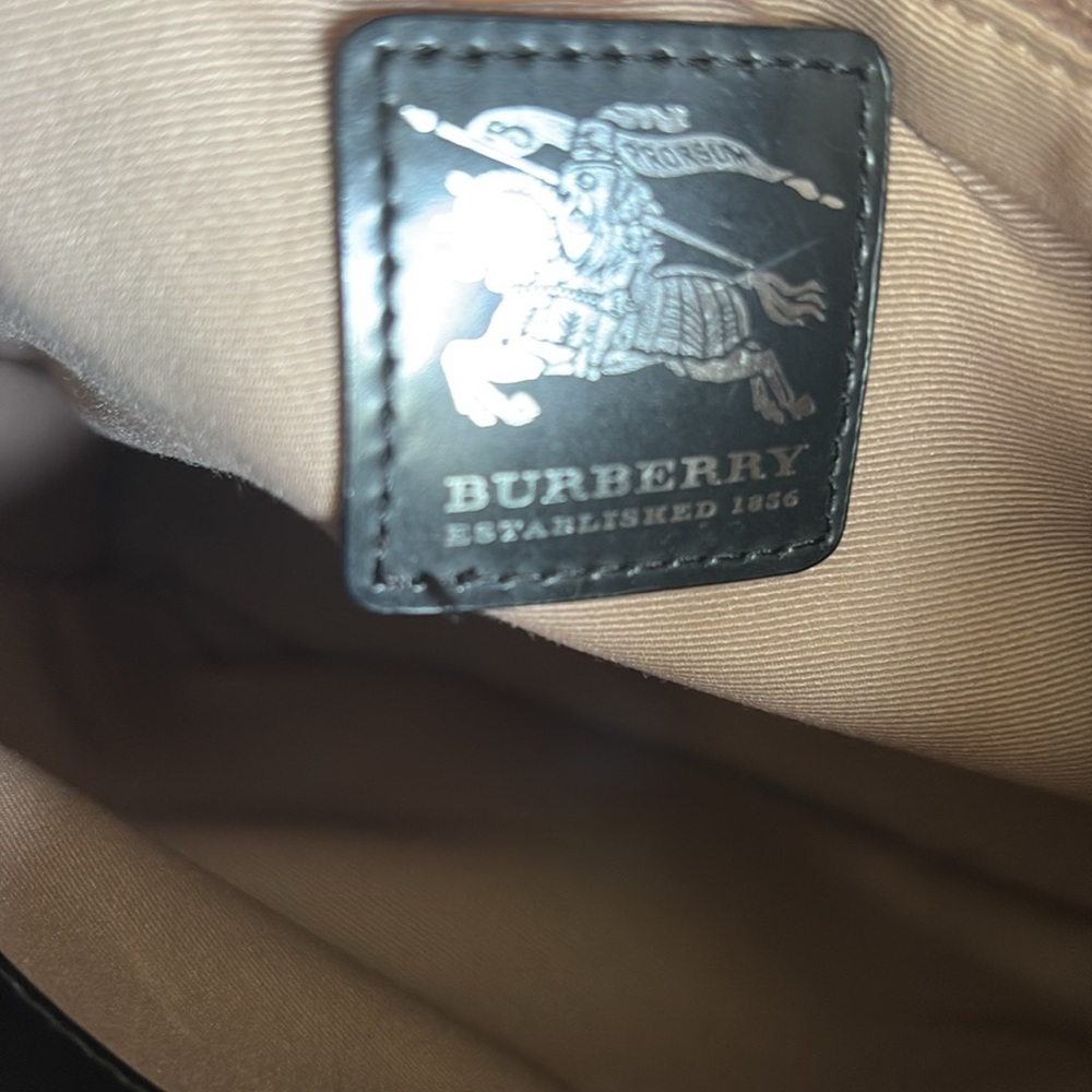 Burberry Black and Cream Mini Tote Bag with Signature Design - Picture 10 of 12
